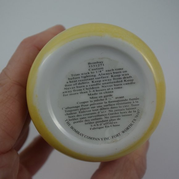 2 Bombay Hinged Candle Holders Trinket Boxes Blue Iris & Bird w Babies LIKE NEW! - Picture 10 of 15